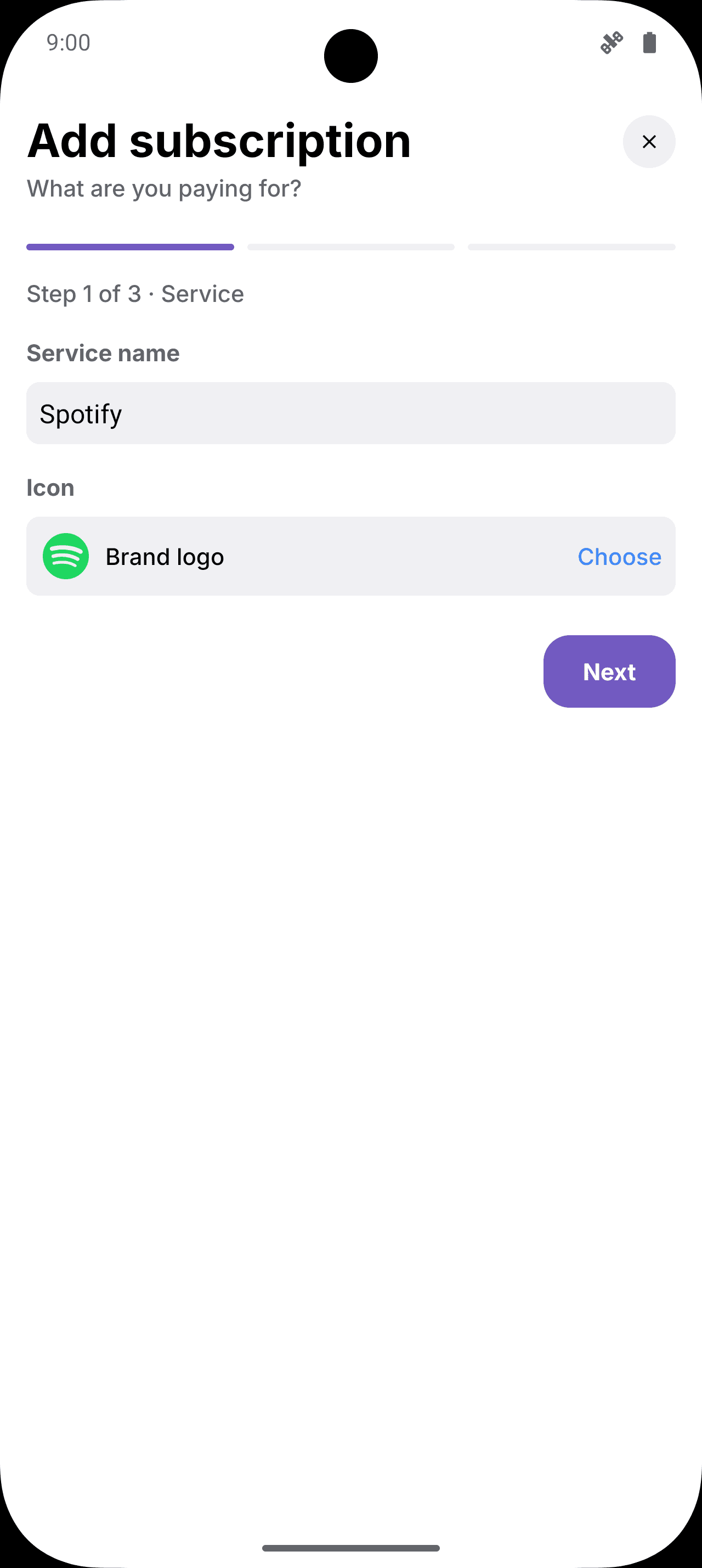 Adding Spotify in SubTrack with the brand logo matched automatically
